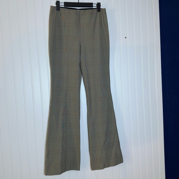 Rag & Bone Plaid Flare Pants in Gray and Brown Size 8 Back Zipper Stretch - Picture 8 of 16